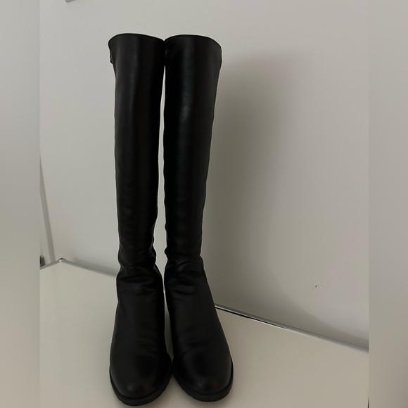 Stuart Weizman 5050 leather long boots black size 6 - Picture 2 of 8